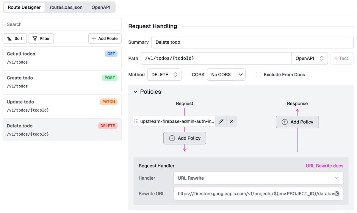 Configured deletion endpoint