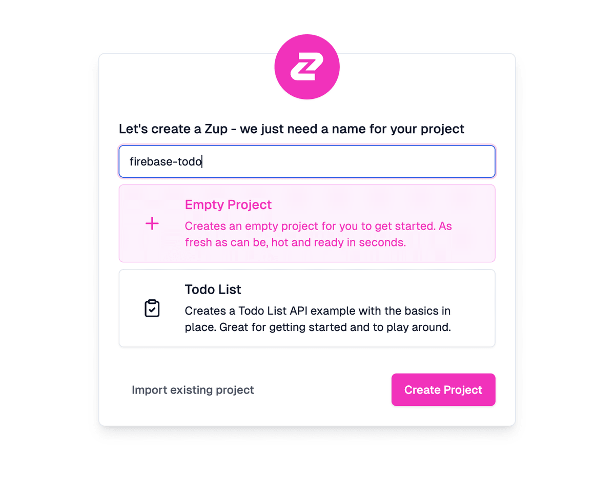 Create Zuplo project