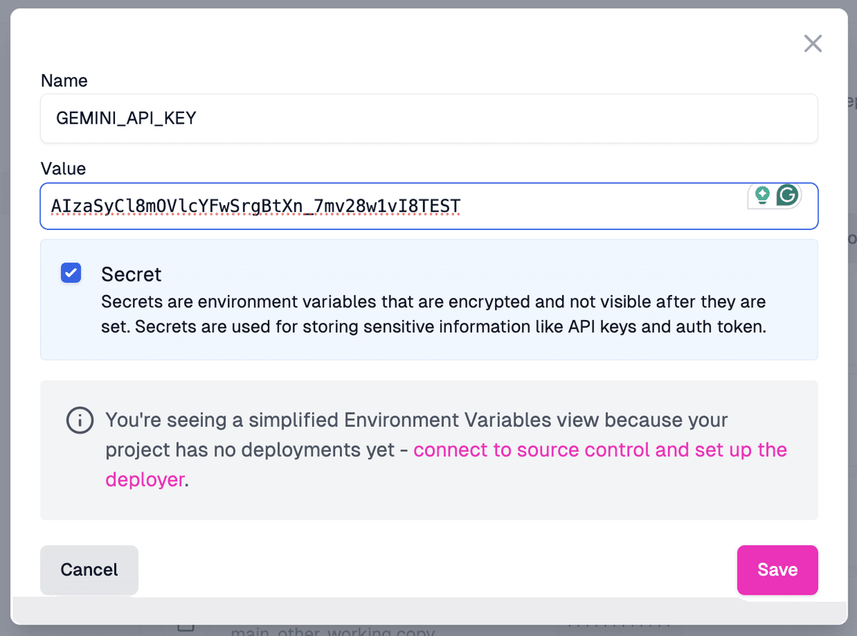 setting the api key environment variable