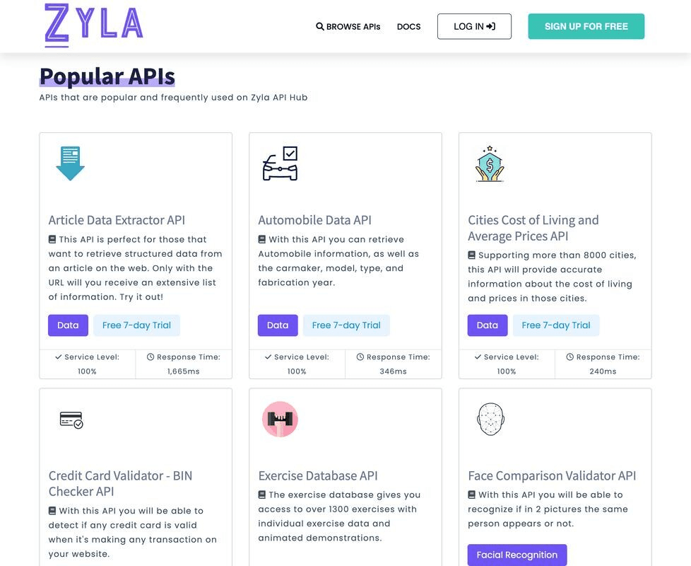 Zyla API Hub