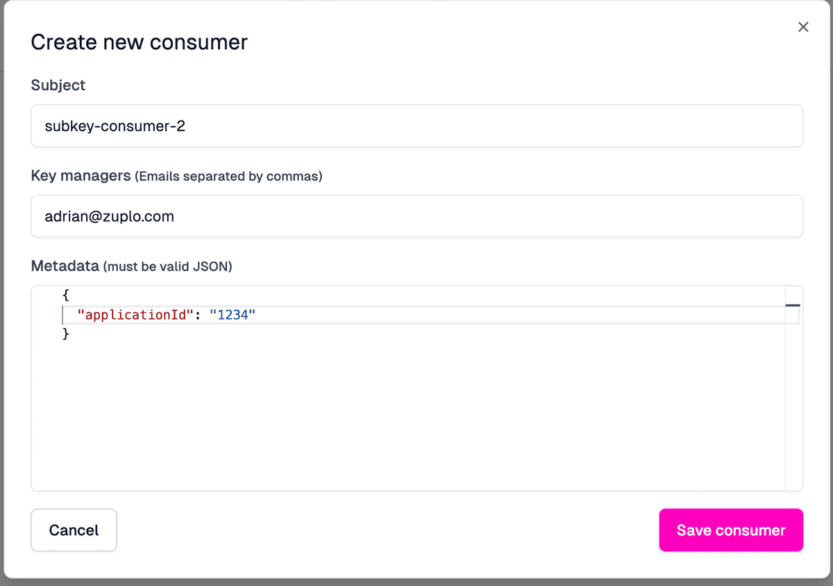 Create a new consumer