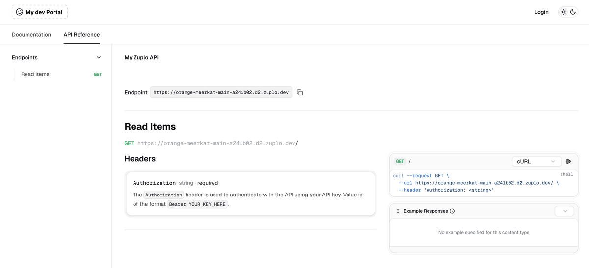 Zuplo developer portal