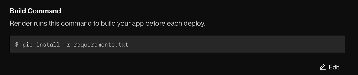 Change render command