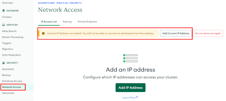 Add IP address