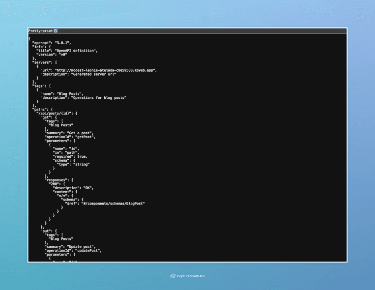 Accessing the raw OpenAPI file