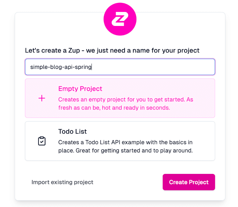 Create a Zuplo project