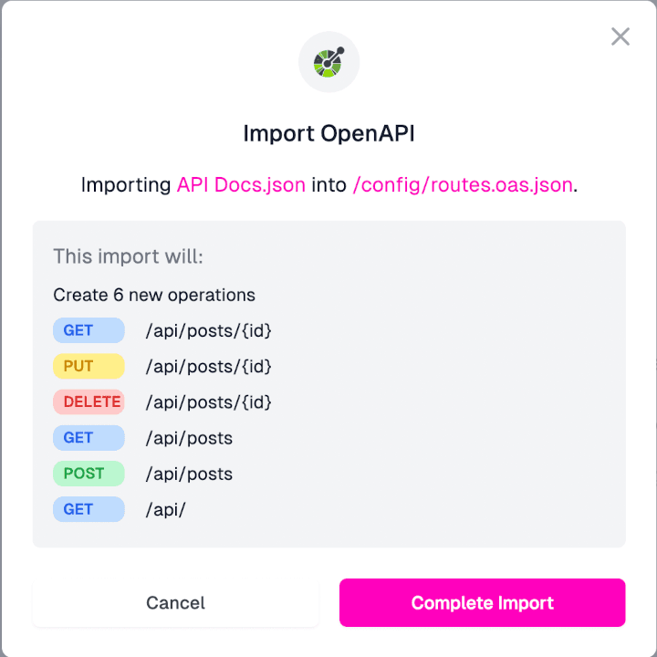 OpenAPI imported