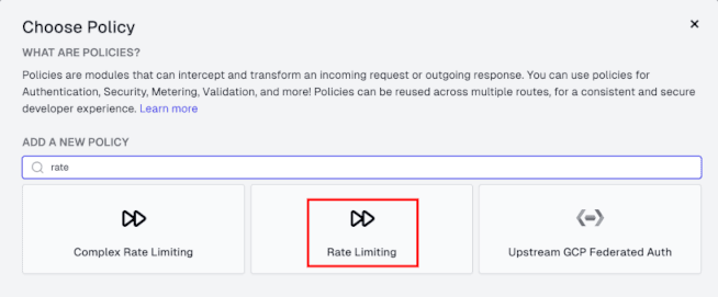 Choosing rate limit policy