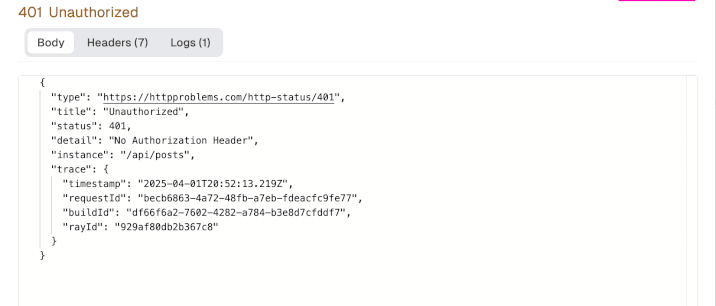 Unauthorized response
