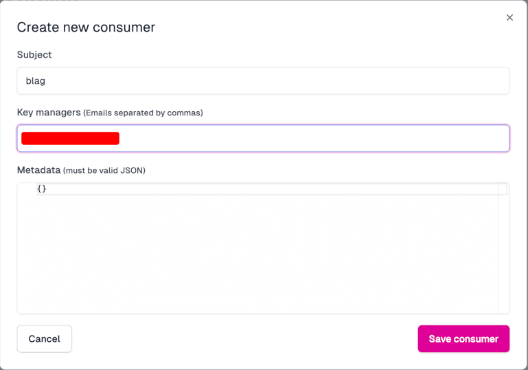 Configuring a consumer