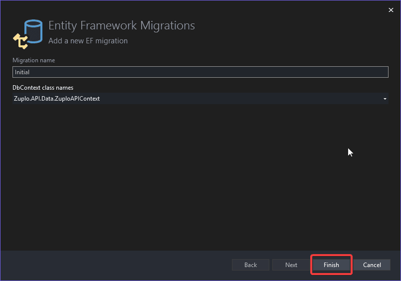 Entity framework migrations