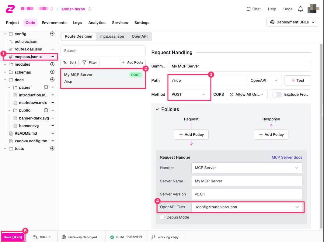 Adding a new route in the Zuplo portal