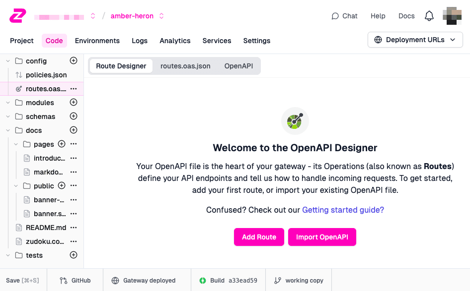 Screenshot showing the file import dialog with OpenAPI options