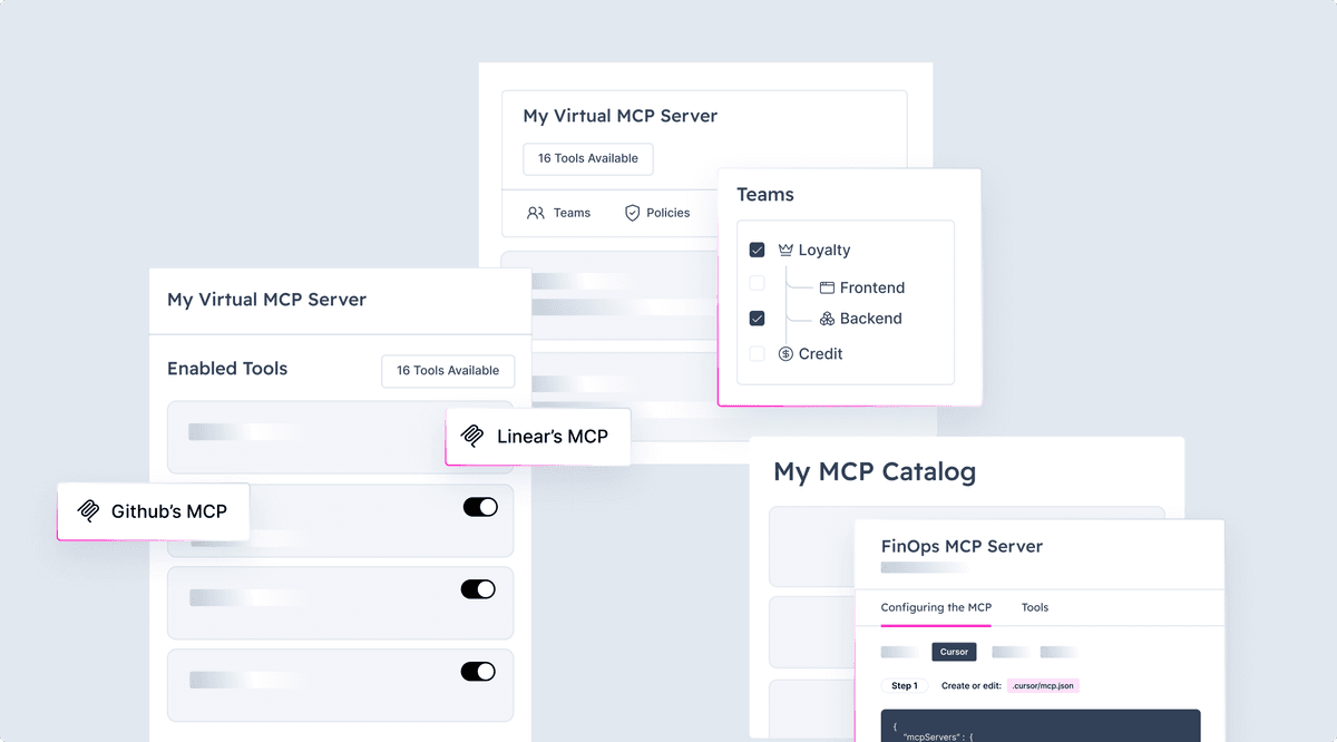 Virtual MCP Servers are presented to users in an MCP catalog, making it easy for users to discover and install what is available to them