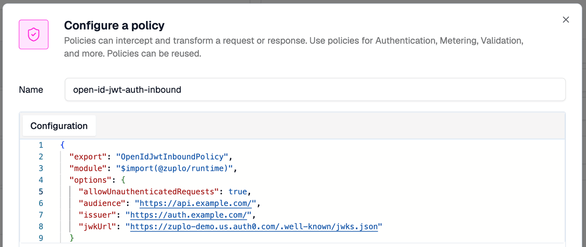 JWT Authentication Policy